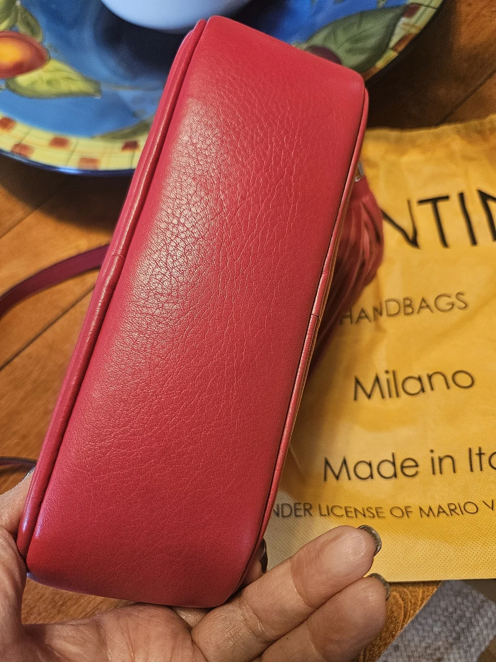 Mario Valentino Mia Camera Bag Crossbody with Tassel Red